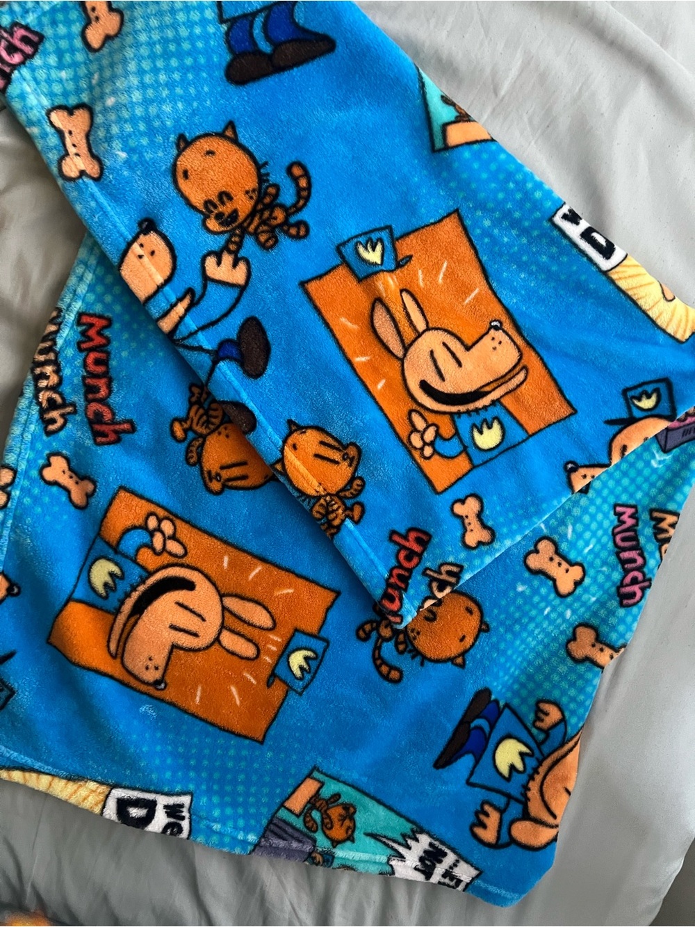 Dogman Petey little Petey blue throw blanket